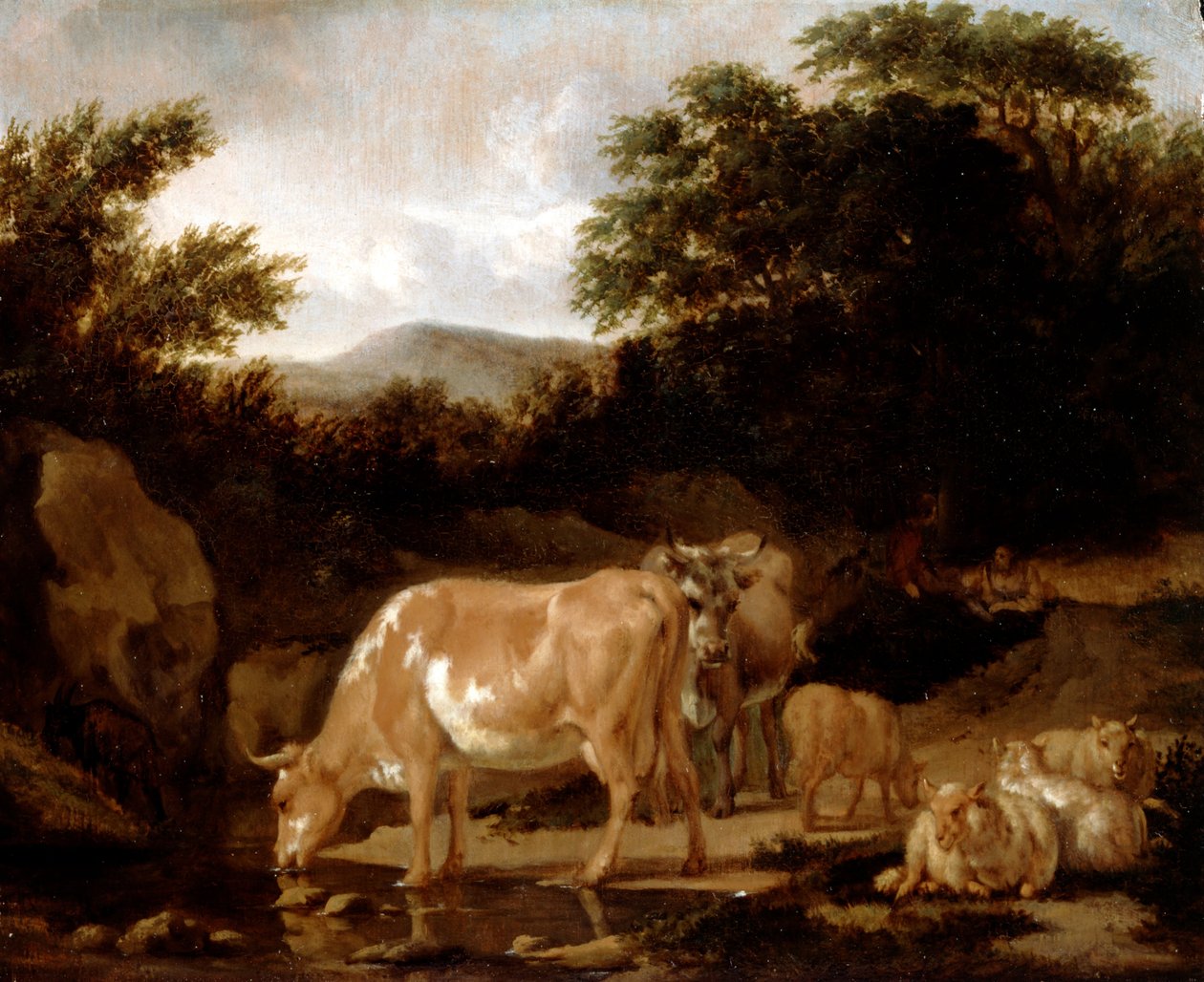 Bir Ormanda İnekler ve Koyunlar by Adriaen van de Velde