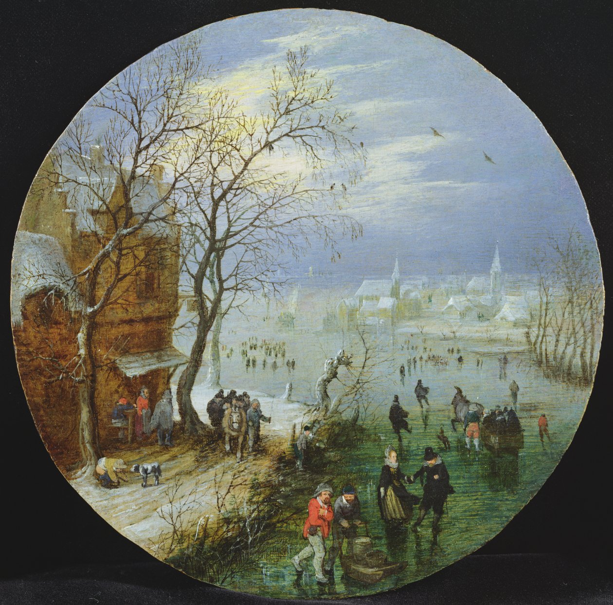 Bir Kış Pateni Sahnesi by Adriaen van de Venne