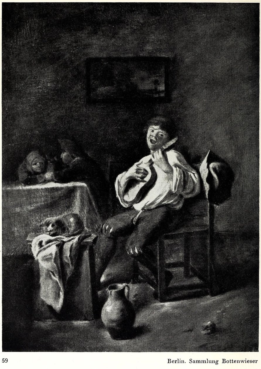 Almanca: Lautenspieler Gitar Çalan by Adriaen Brouwer