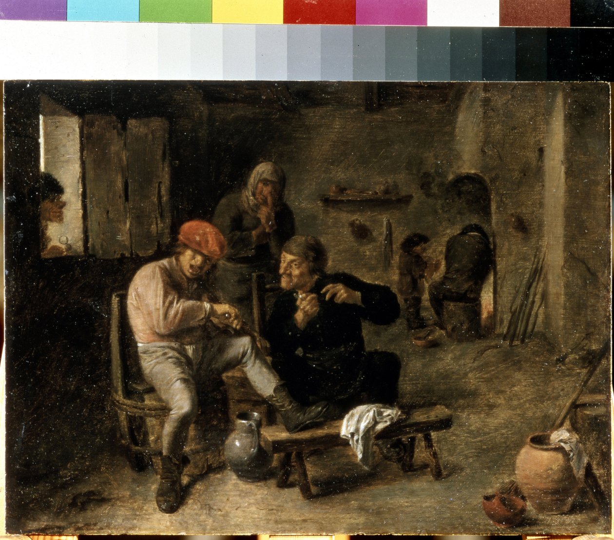 ""Bir Köyün Tavernasında Sahne"" (Taverna Sahnesi (Köy Kemancısı)) Adriaen Brouwer tarafından yapılan resim (1605-1638 dolaylarında) 1634-1638 Boyut 25x33,5 cm Hermitage Müzesi, Sankt Petersburg by Adriaen Brouwer
