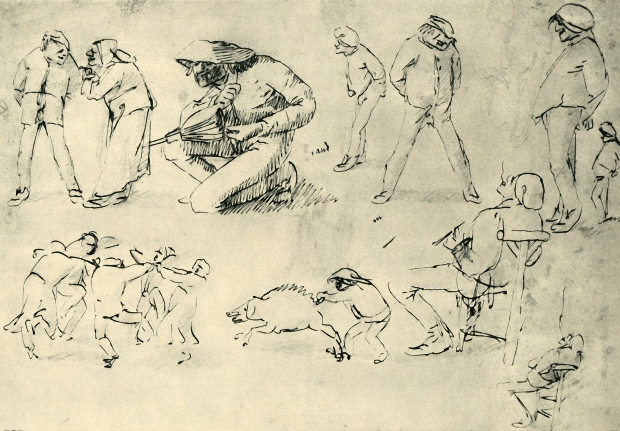 Figürlerin incelenmesi, 17. yüzyılın başları, 1943. by Adriaen Brouwer