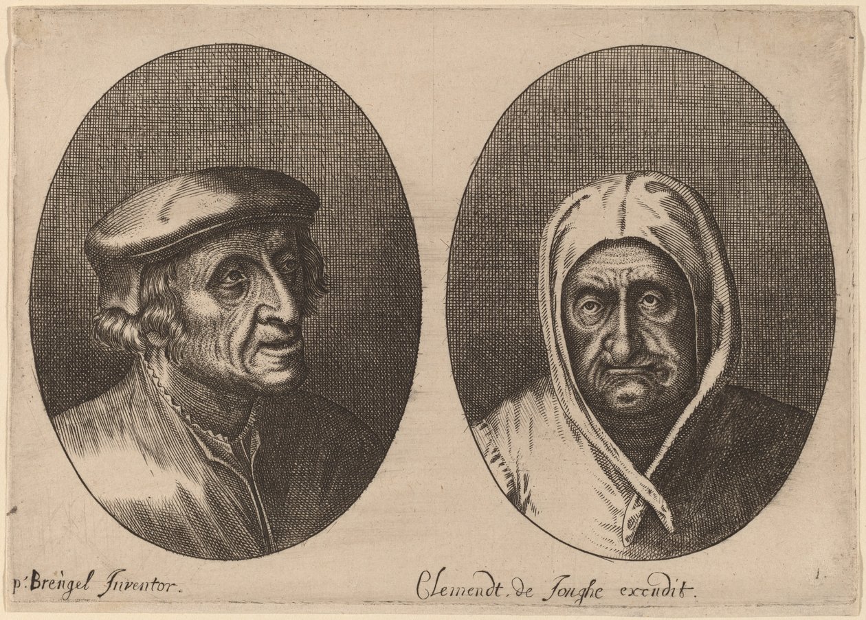 Köylü Bir Erkek ve Kadının Başları by Adriaen Brouwer after Pieter Bruegel the Elder