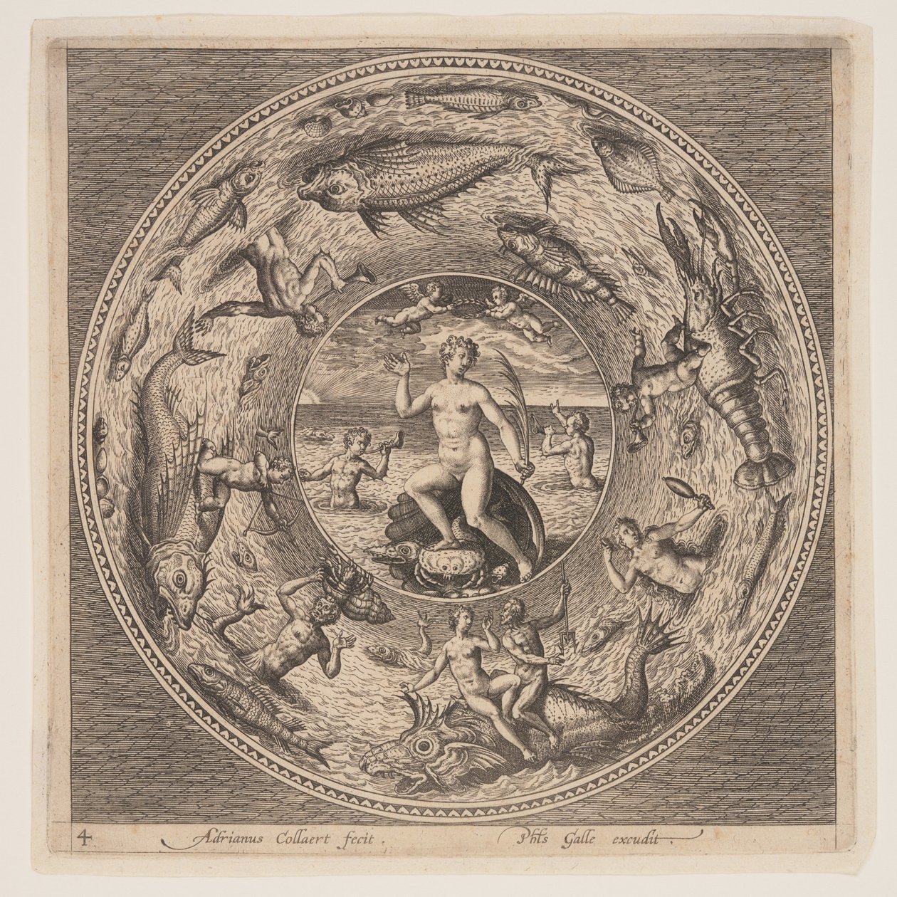 Galathea, Tabak Tasarımları Setinden (Fonds de Coupe) by Adriaen Collaert