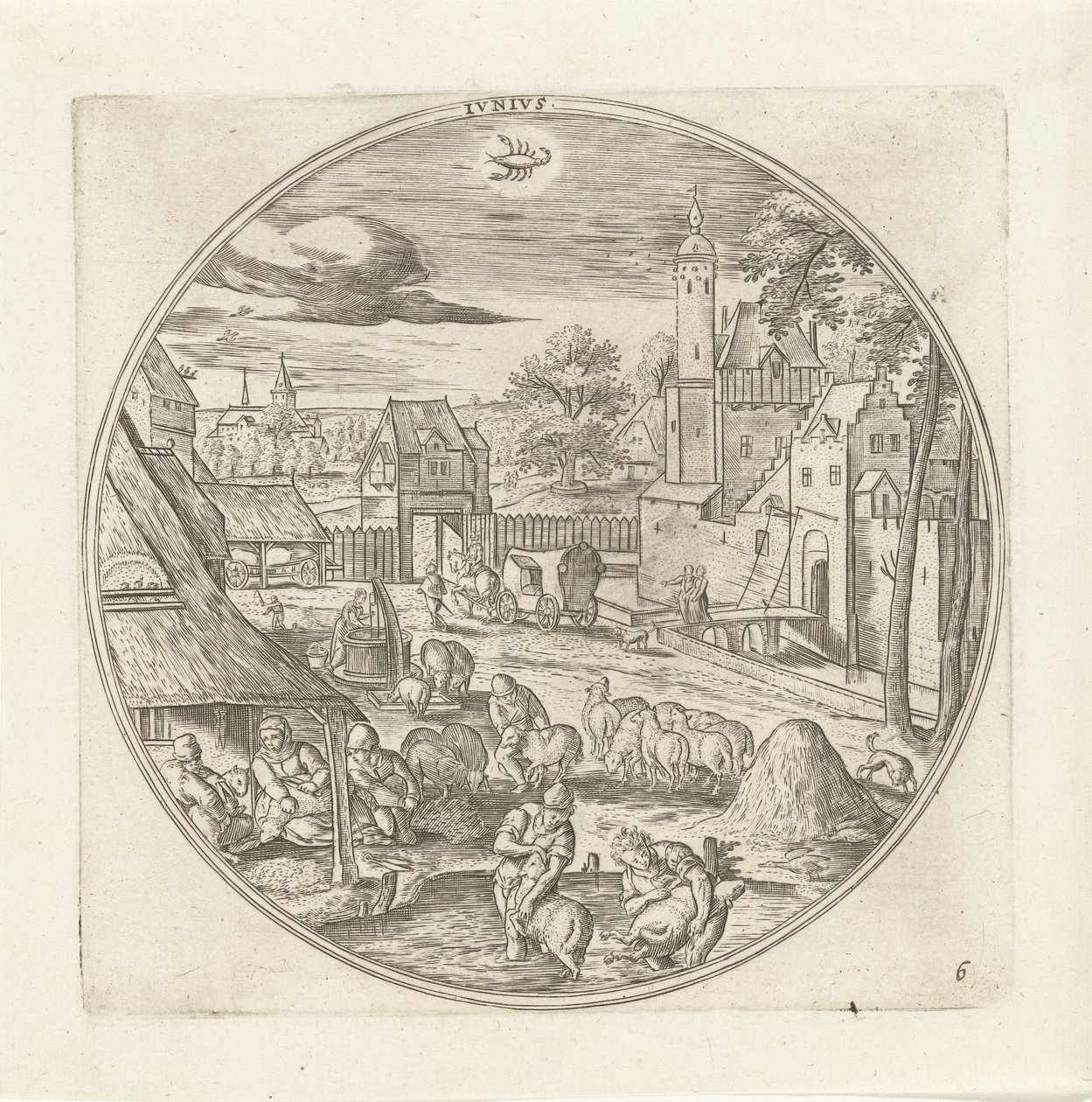 Haziran Jvnivs (nesne üzerindeki başlık) On İki Ay (dizi adı) by Adriaen Collaert