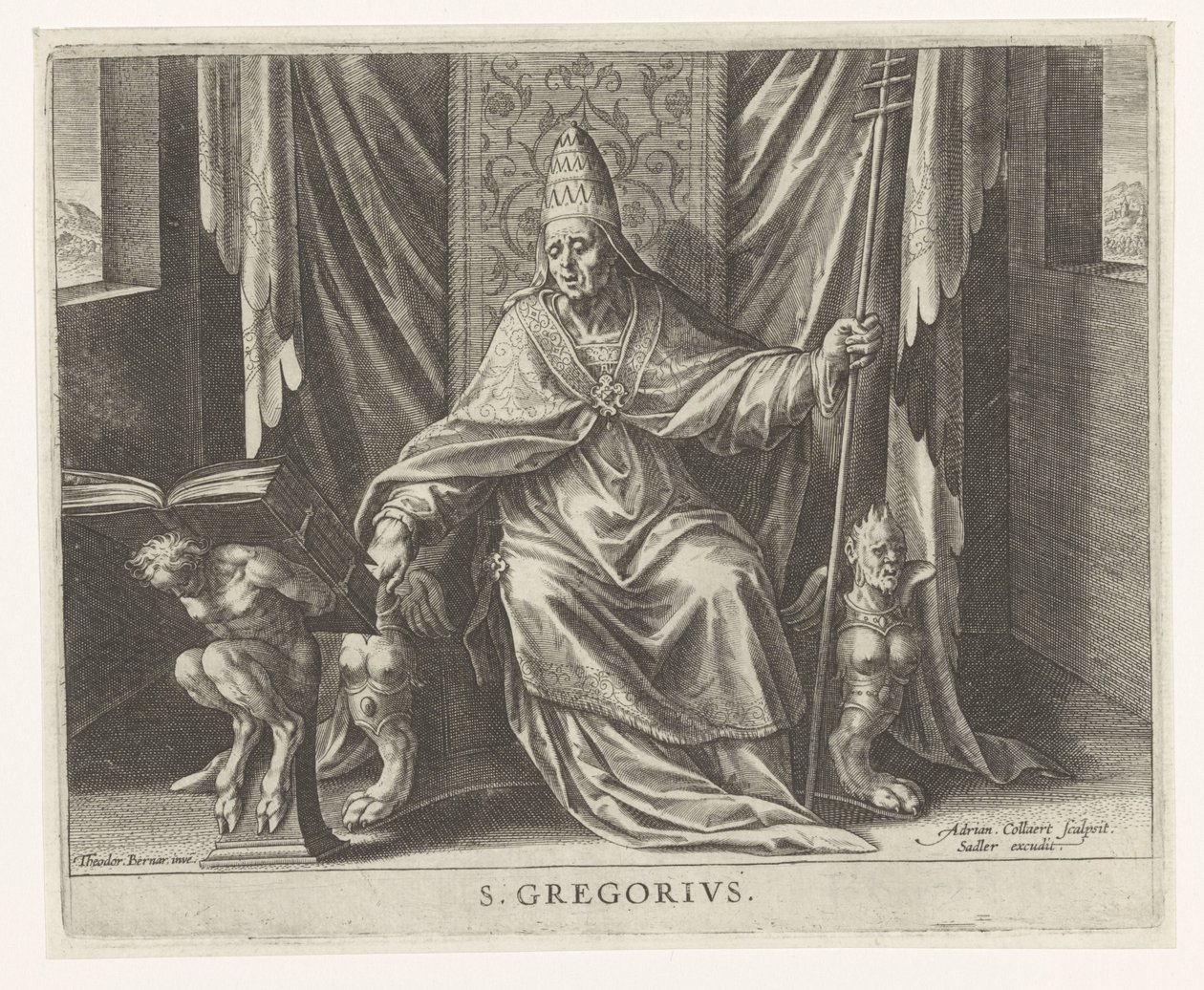 Kilise Peder Gregory Dört Kilise Babaları (dizi adı) by Adriaen Collaert