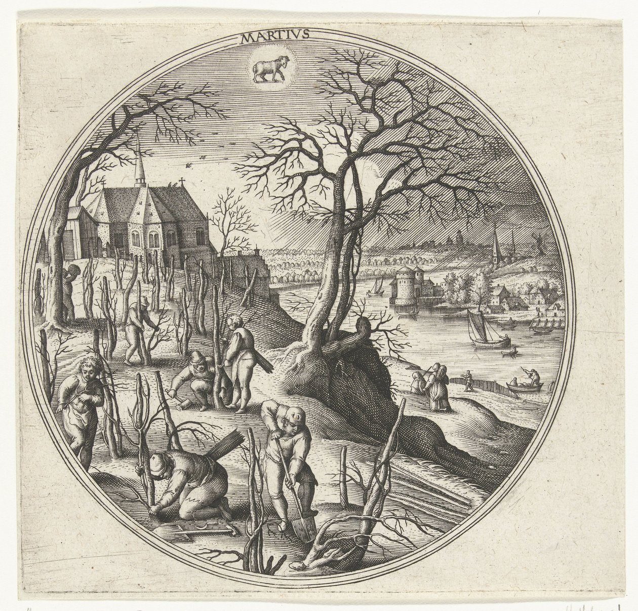 Mart Martivs (nesne üzerindeki başlık) On İki Ay (dizi adı) by Adriaen Collaert