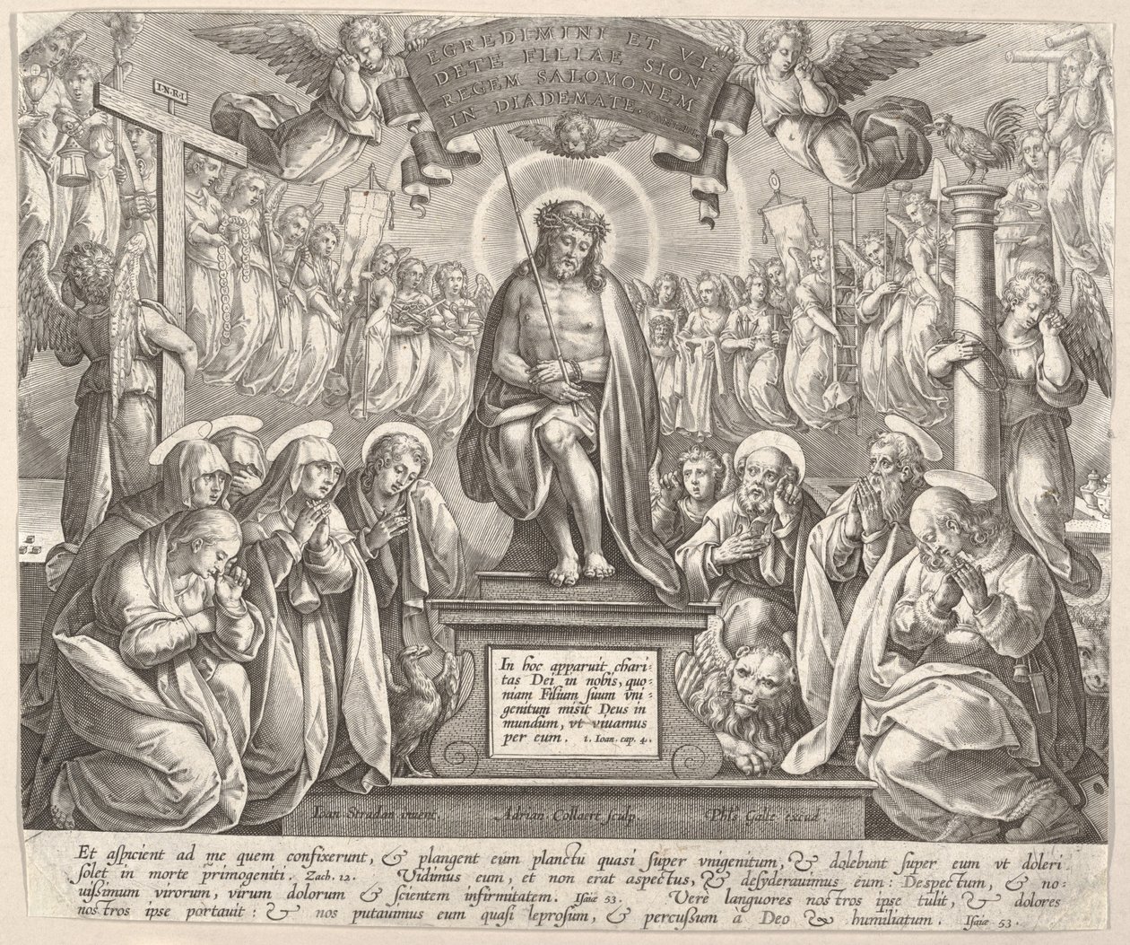 Üzüntülerin Adamı, Üç Meryem ve Müjdeciler,.n.d. by Adriaen Collaert