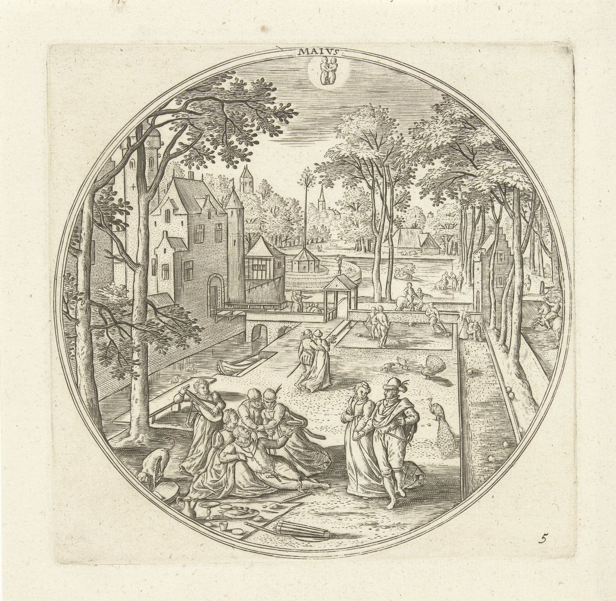 Mayıs Maivs (nesne üzerindeki başlık) On İki Ay (dizi adı) by Adriaen Collaert