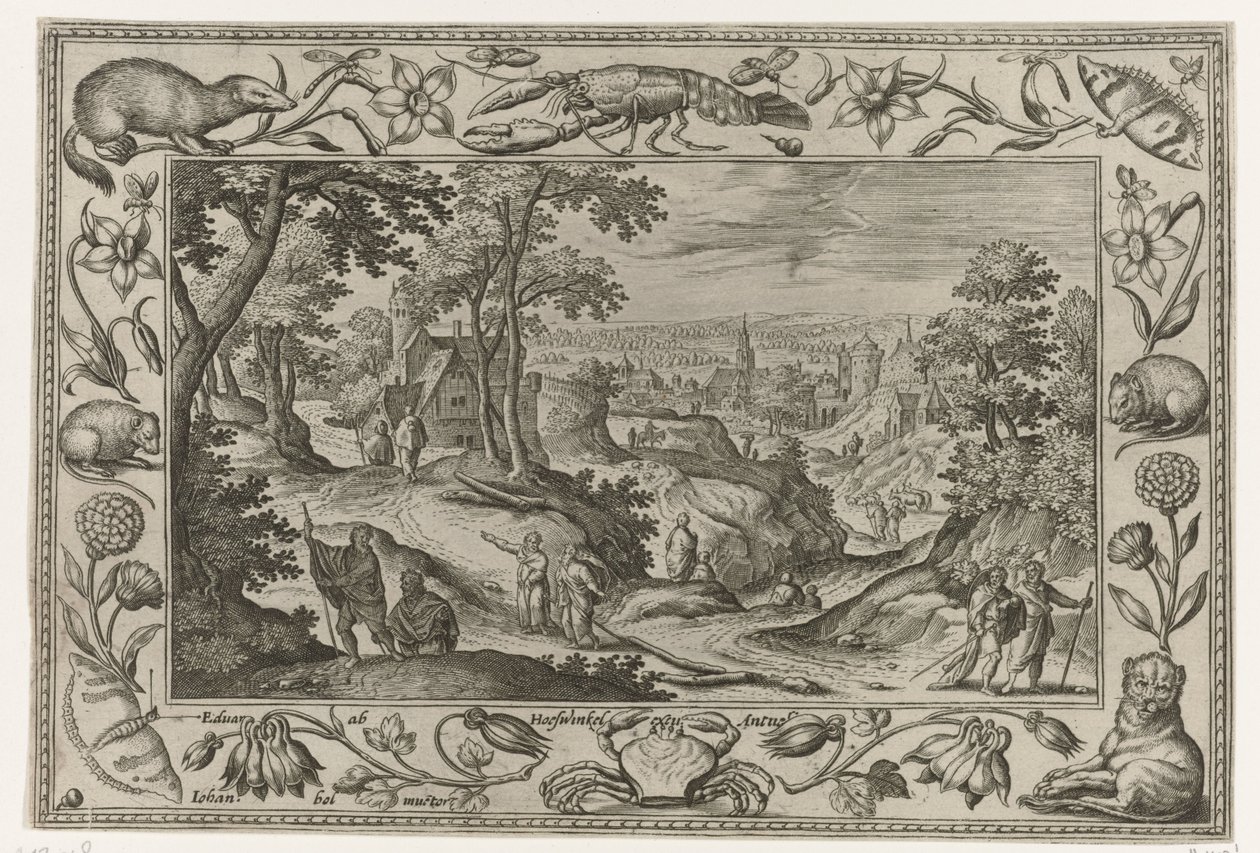 Havarilerin Yayını İncil, mitolojik sahneler ve av sahneleri içeren manzaralar (dizi adı) by Adriaen Collaert