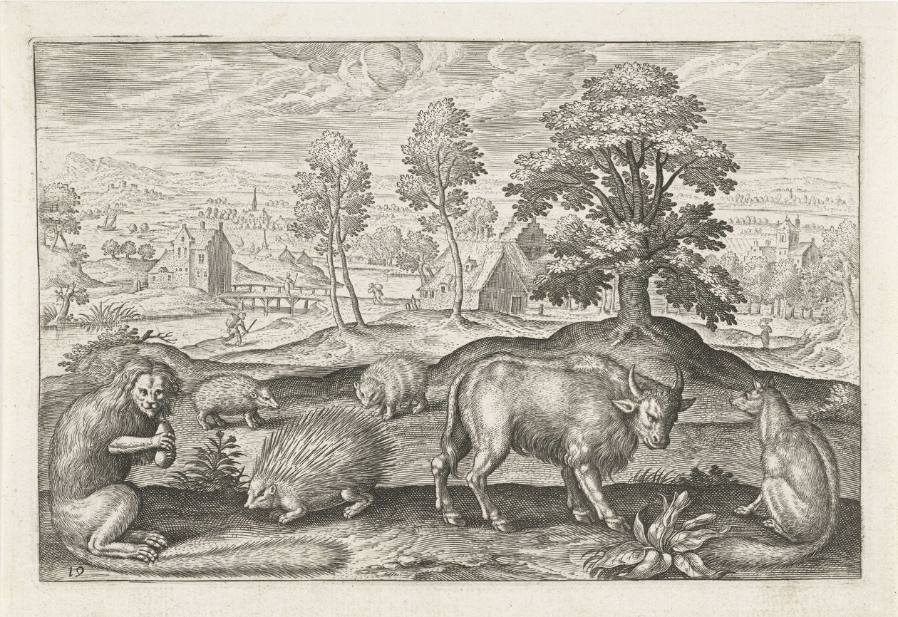 Farklı hayvanlar Dört ayaklı hayvanlar (dizi adı) Animalivm Qvaddrvpedvm (dizi başlığı) by Adriaen Collaert
