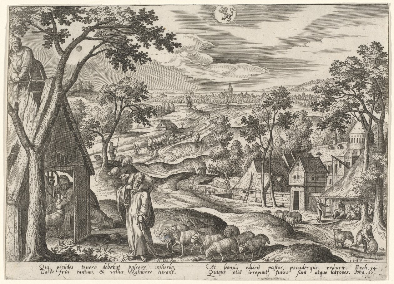 İyi çoban by Adriaen Collaert after Hans Bol