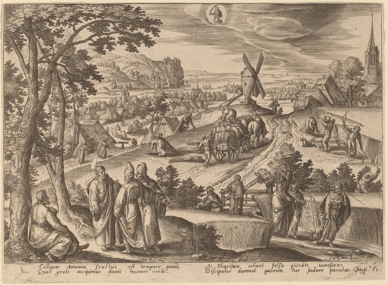 Şabat Günü Mısır Başaklarının Yollanması by Adriaen Collaert after Hans Bol