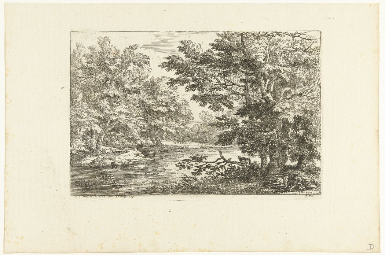 Bir göl ile manzara by Adriaen Frans Boudewyns