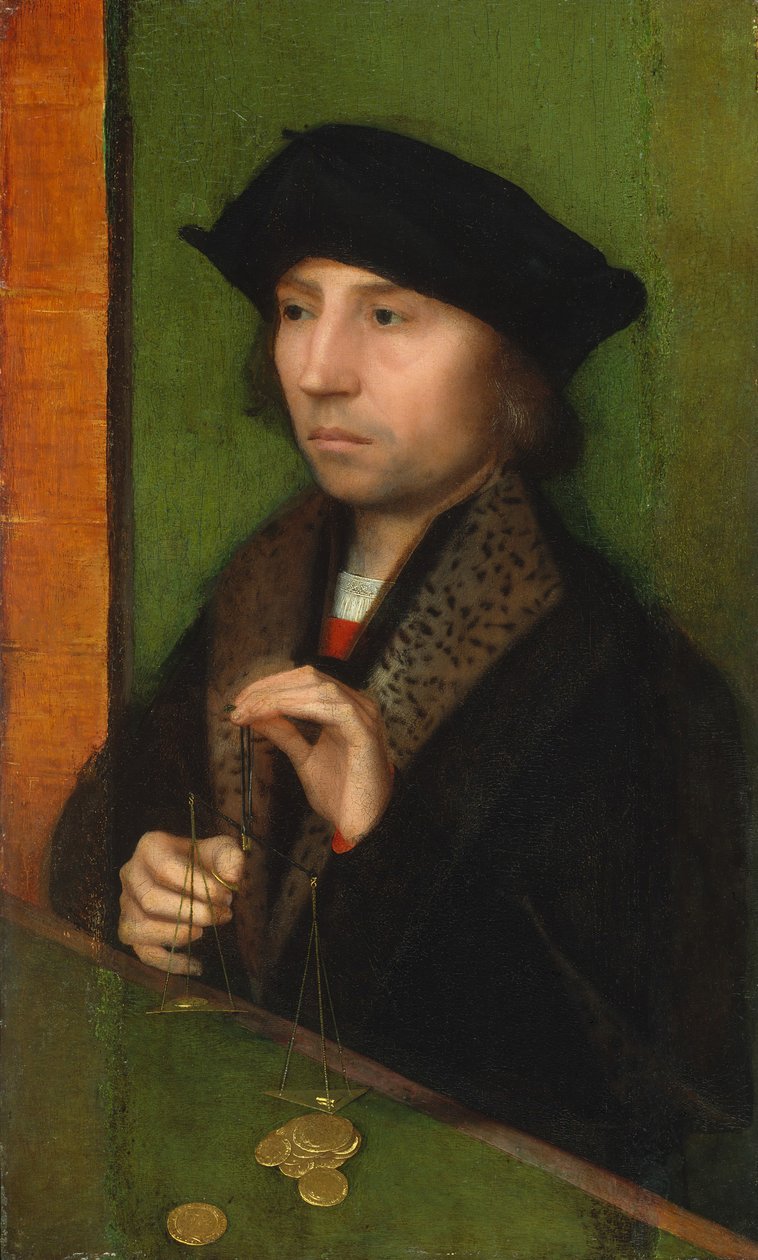 Altın Tartılan Adam, ca. 1515-20. by Adriaen Isenbrandt