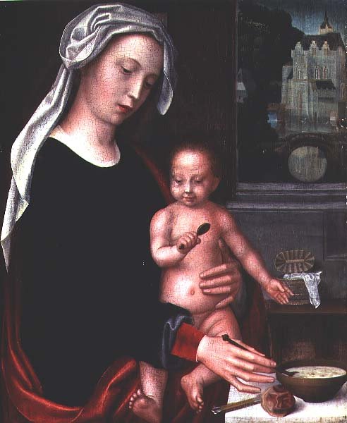 Madonna ve Çocuk (panel) by Adriaen Isenbrandt or Isenbrant