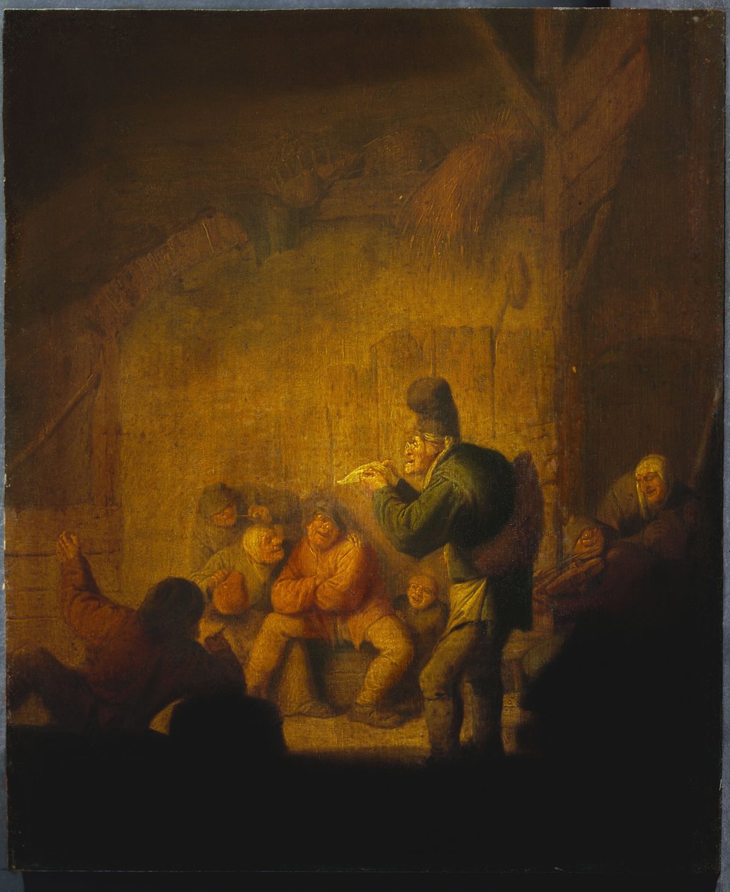 Bir Soytarı ile Yoldaşlarını Tartıştığı Bir Ahır İçi, c.1632 by Adriaen Jansz. van Ostade