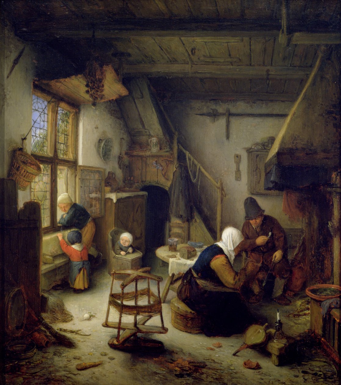Evde Köylü Bir Aile, 1661 by Adriaen Jansz. van Ostade