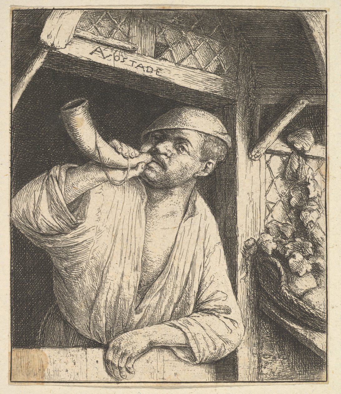 Fırıncı Üfleme Boynuzu, 1610-85. by Adriaen Jansz. van Ostade