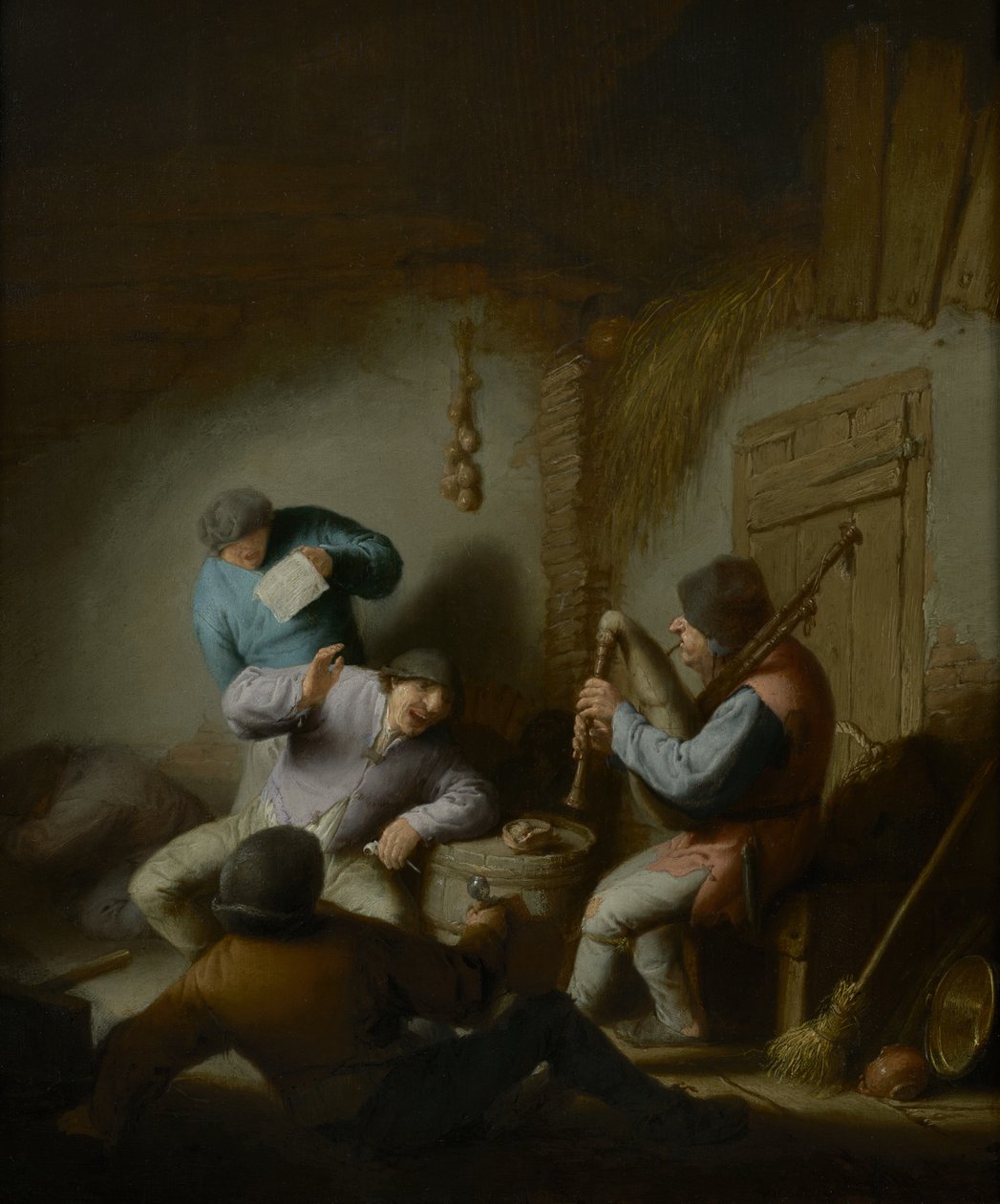 Köylülerle Müzik Yapan Ahır İçi by Adriaen Jansz. van Ostade