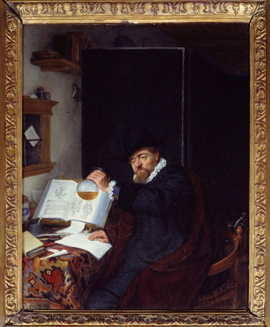Tıp: “” İdrar analizi”” Adriaen van Ostade (1610-1685) tarafından tablo 1666 Güneş. 0,28x0,22 m Paris, Musee du PetiPalais by Adriaen Jansz. van Ostade