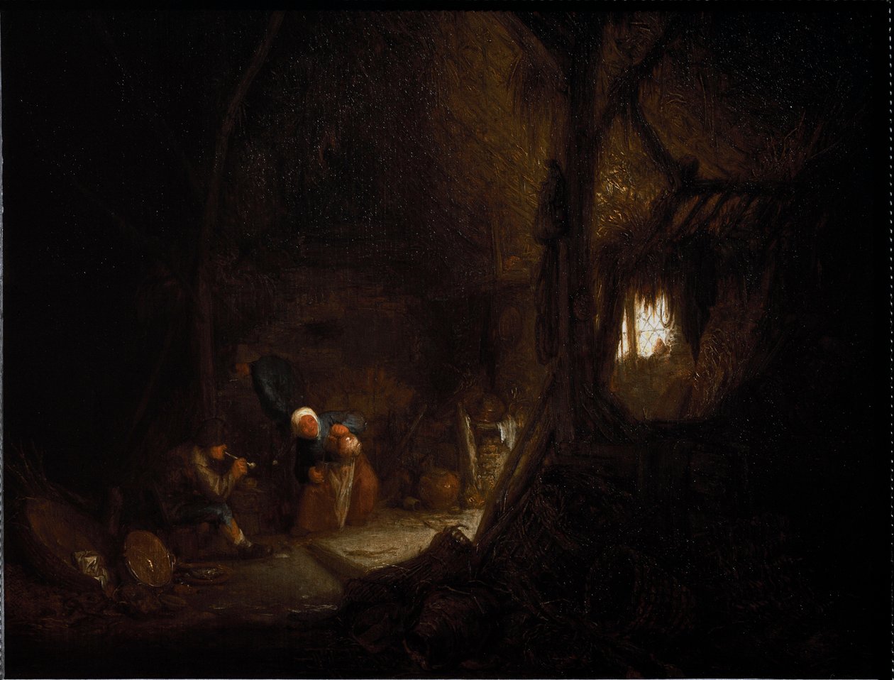 Ahırda Köylü Ailesi (tuval üzerine yağlı boya by Adriaen Jansz. van Ostade