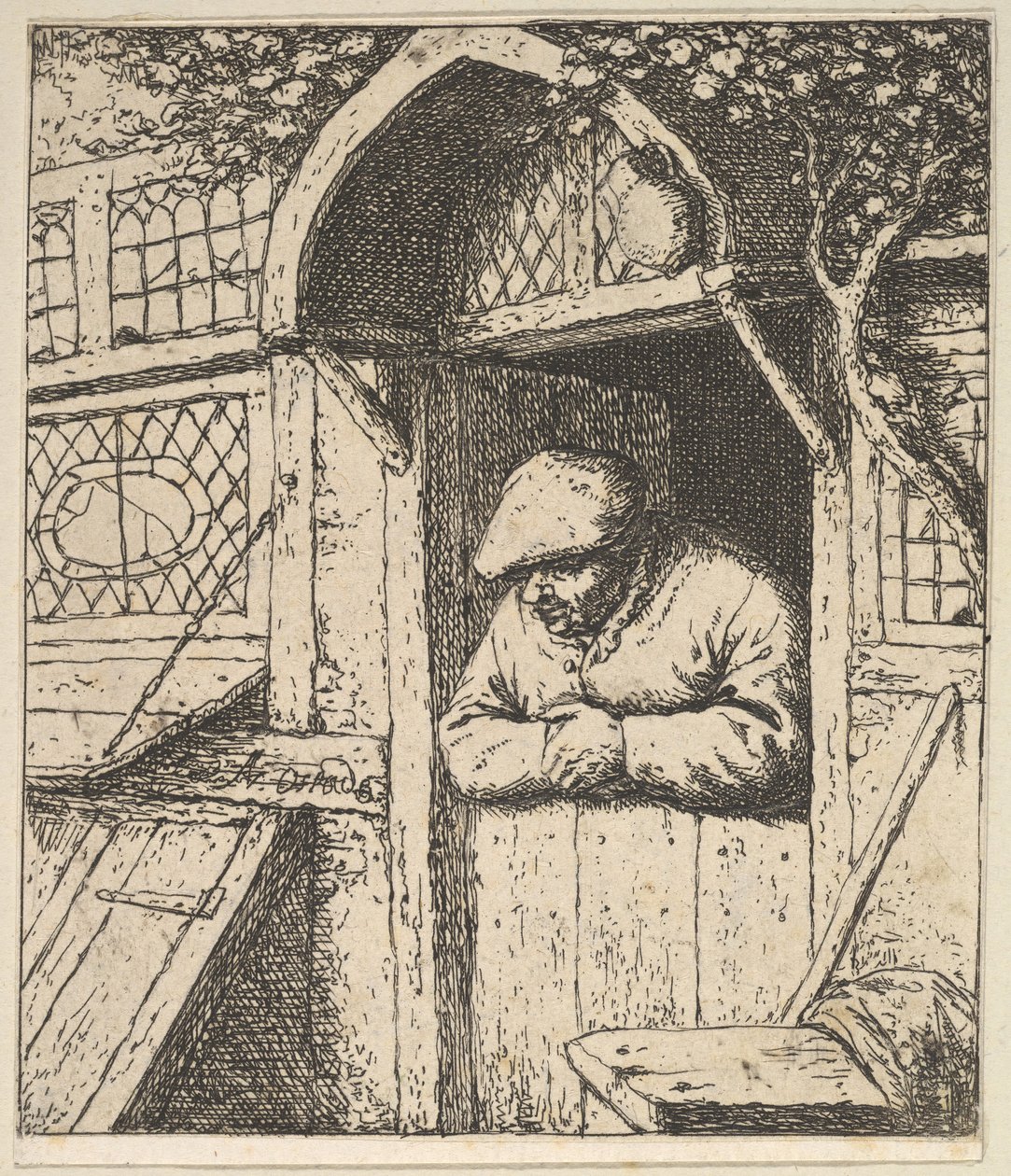 Kapıya Dayanan Köylü, 1610-85. by Adriaen Jansz. van Ostade
