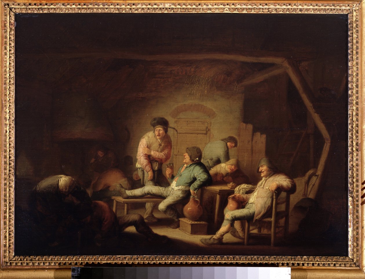 Han sahnesi. (Taverna Sahnesi). Adriaen Jansz van Ostade (1610-1685), 1635 dolaylarında tablo. Hollanda okulu, Barok stili. Ahşap üzerine yağ. Puşkin Müzesi, Moskova. by Adriaen Jansz. van Ostade