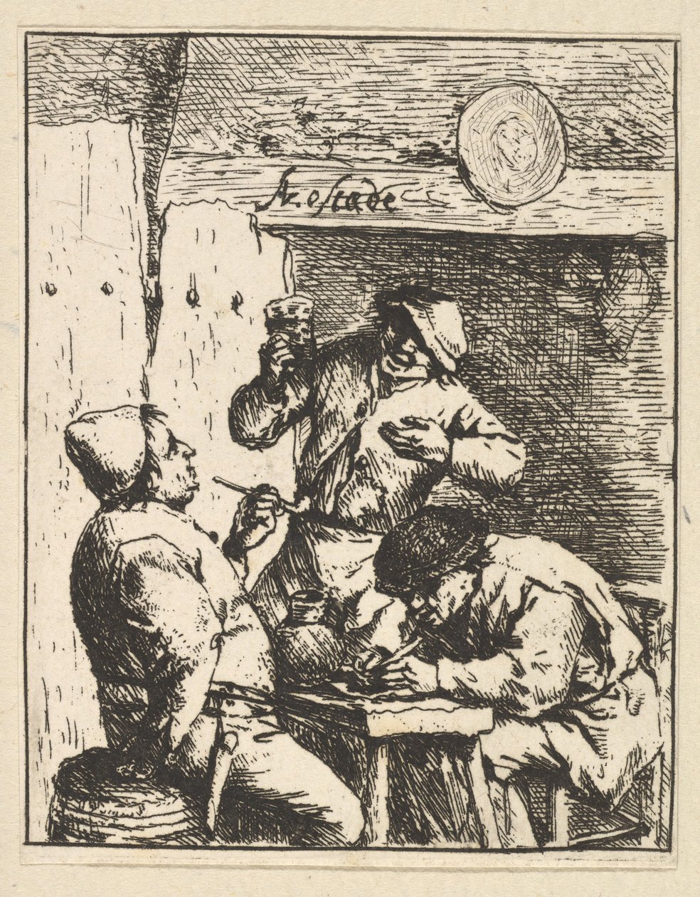 İki Sigara İçen Arasında Duran Şarkıcı, 1610-85. by Adriaen Jansz. van Ostade