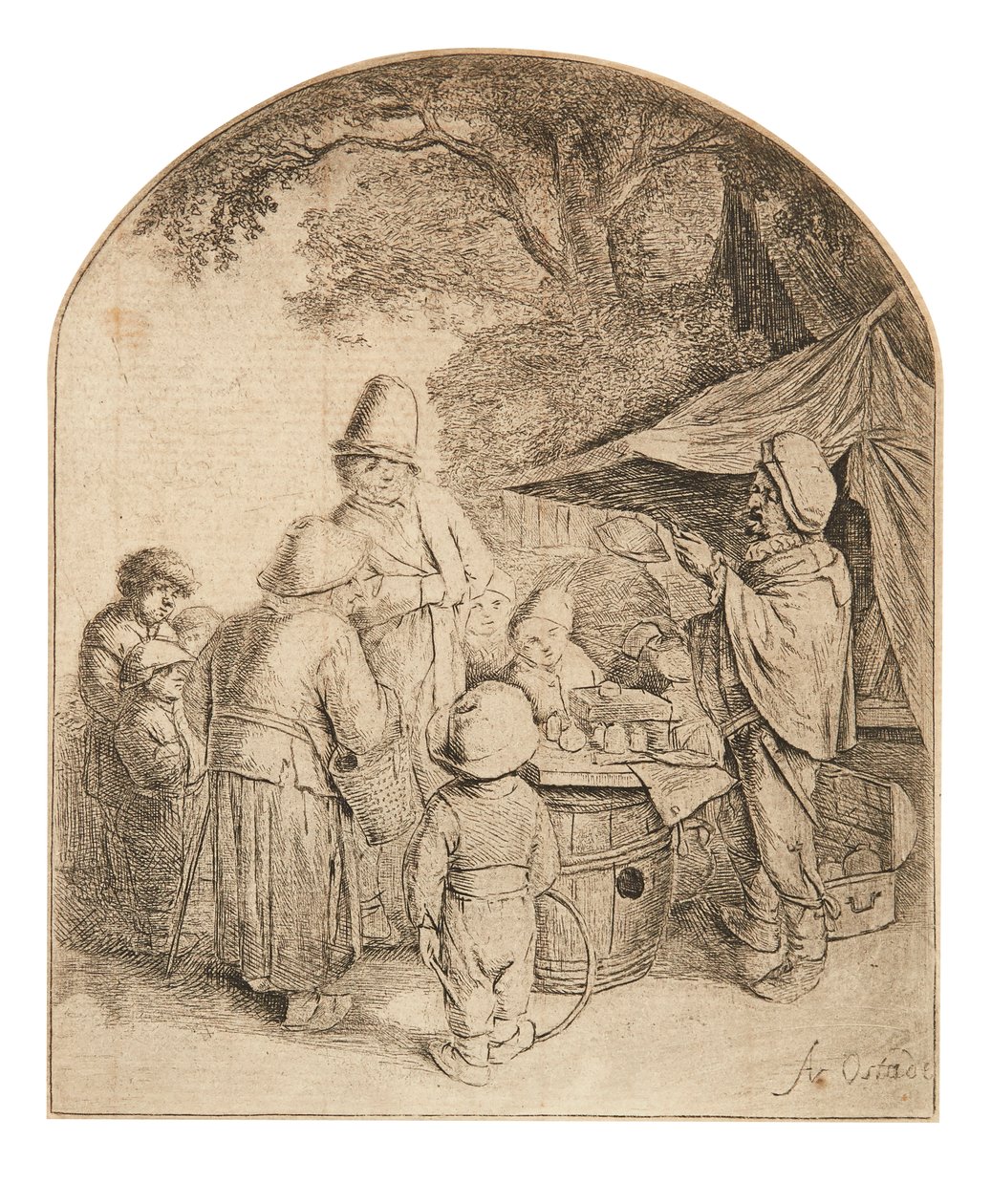 Quacksalver (gravür) by Adriaen Jansz. van Ostade