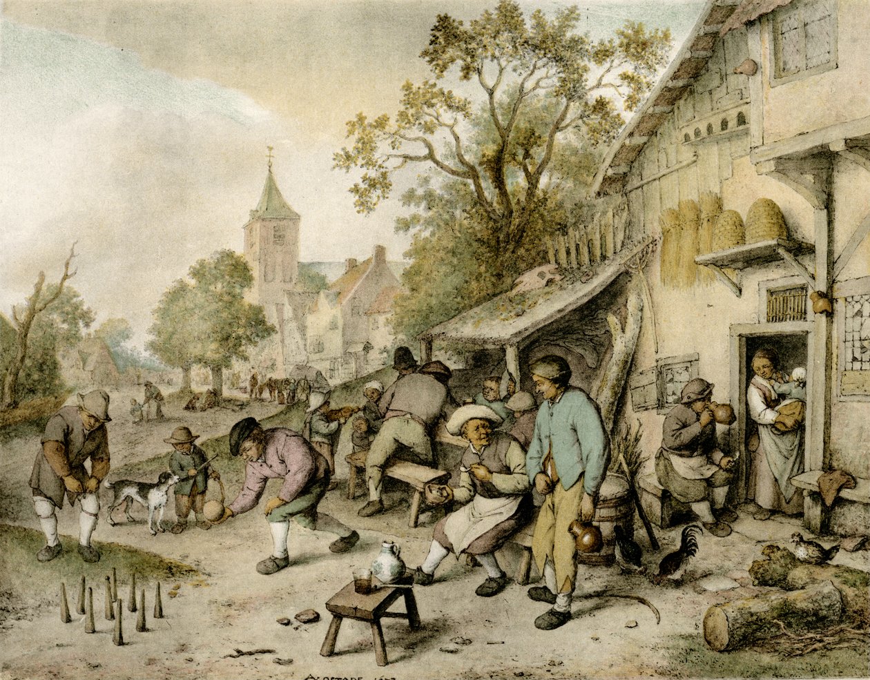 bowling oynayanlar by Adriaen Jansz. van Ostade