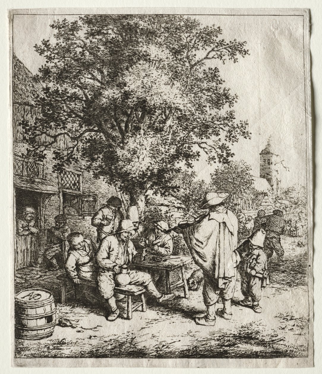 Kemancı ve huysuz çocuk. by Adriaen Jansz. van Ostade