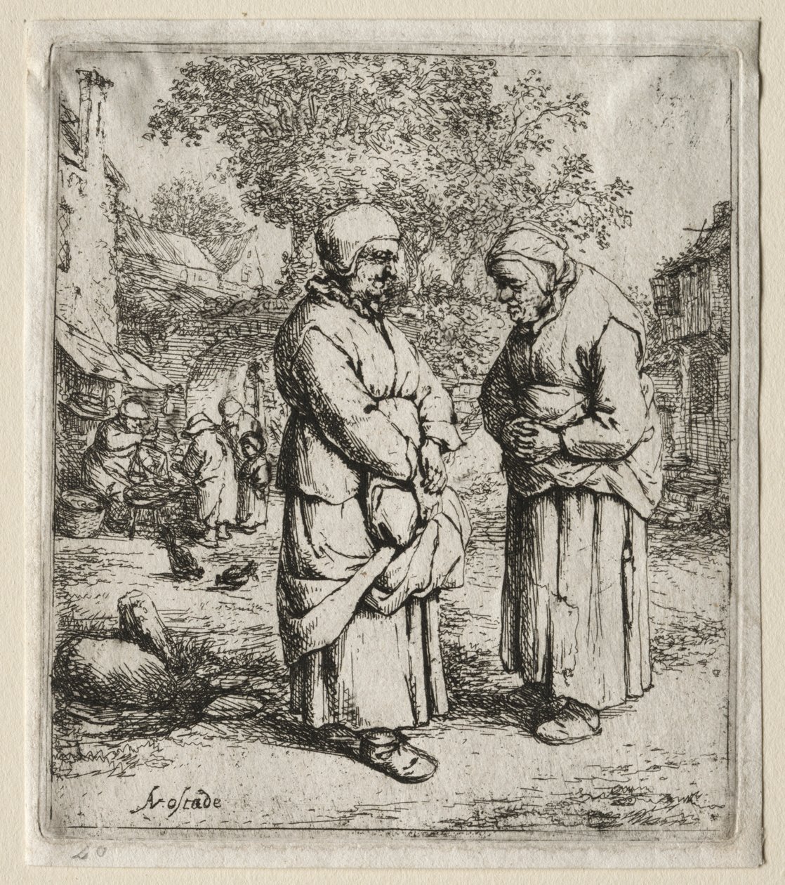 İki Dedikodu. by Adriaen Jansz. van Ostade