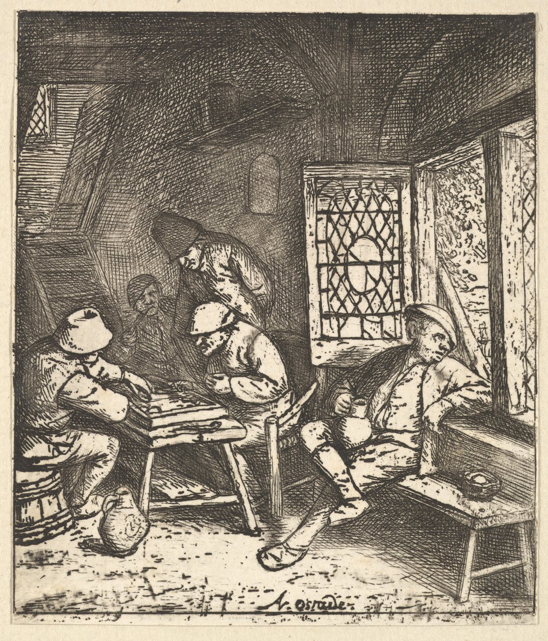 Tric Trac Oyuncuları, 1610-85. by Adriaen Jansz. van Ostade