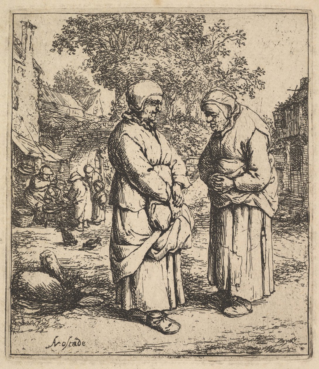 İki Dedikodu, 1610-85. by Adriaen Jansz. van Ostade