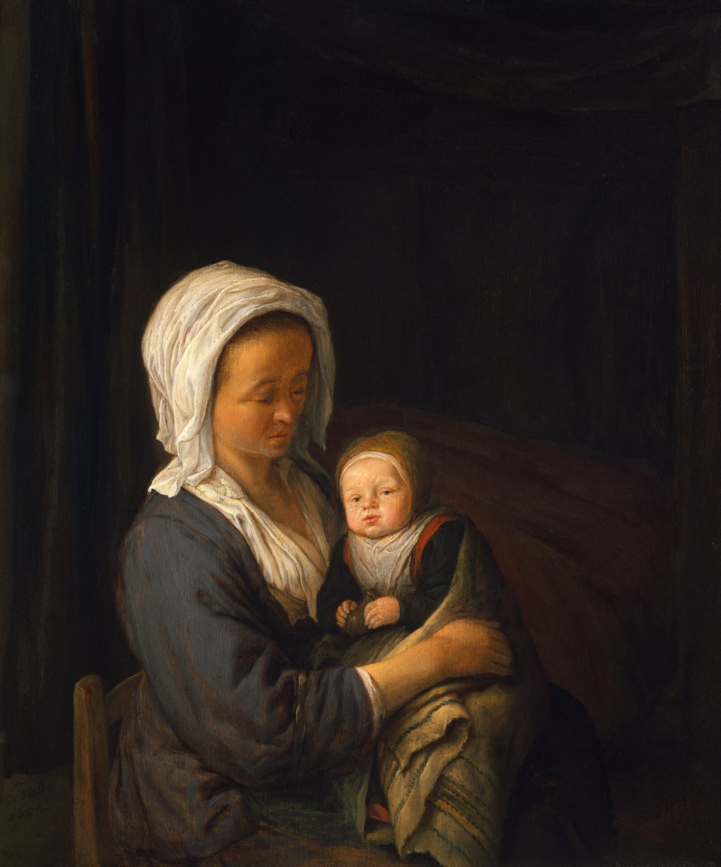 Kucağında Çocuk Tutan Kadın by Adriaen Jansz. van Ostade