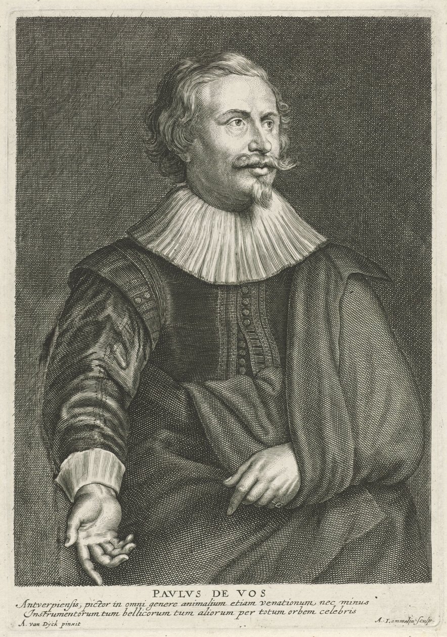 Portret van Paul de Vos by Adriaen Lommelin