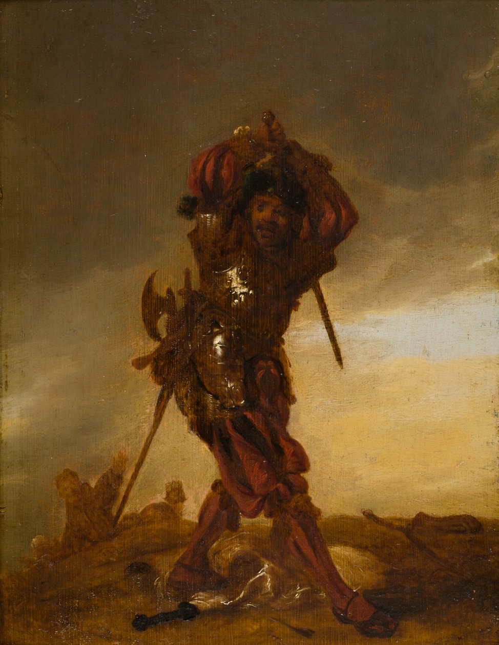 İsviçreli bir asker: Bir Paralı Asker, c.1609-62 (panelde yağlı boya) by Adriaen Pietersz. van de Venne