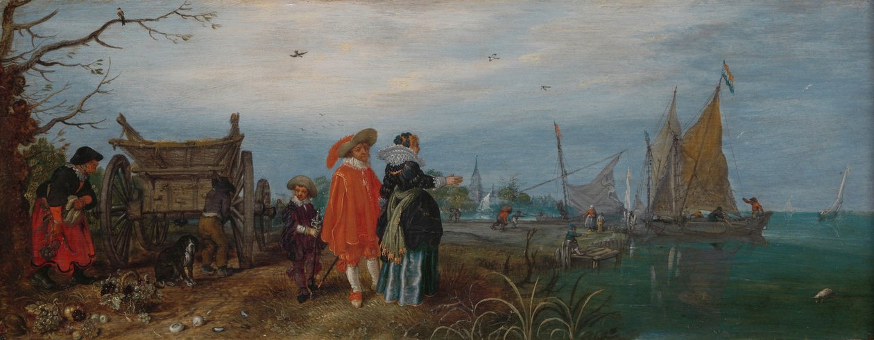 Sonbahar (Konuşma), 1625 (panel üzerine yağlı boya, y 14,6cm × w 37.2 by Adriaen Pietersz van de Venne