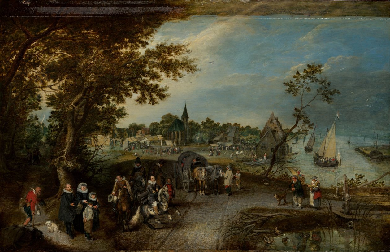Figürlü Peyzaj ve Köy Panayırı (Kermesse Köyü) by Adriaen Pietersz van de Venne