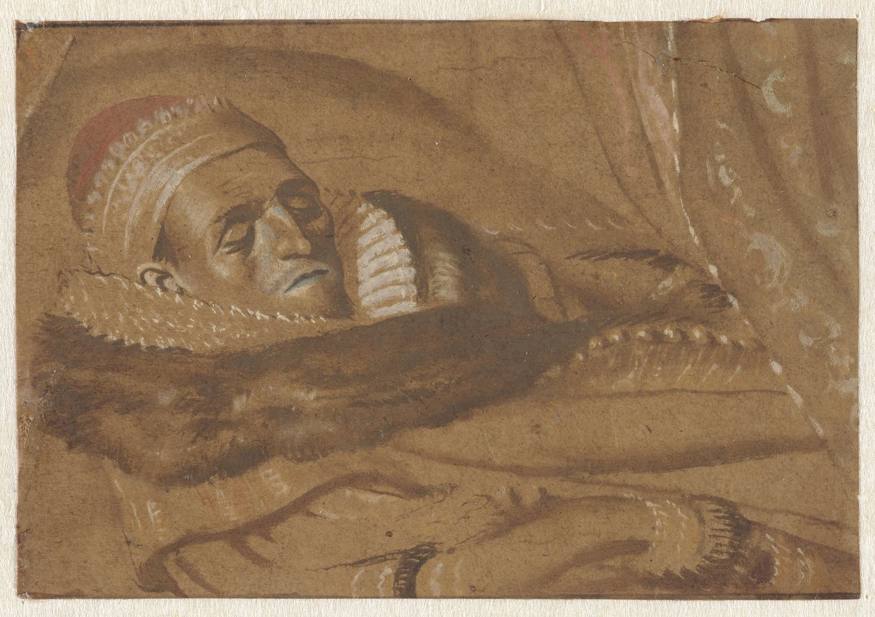 Orange Prensi Maurits ölüm döşeğinde by Adriaen Pietersz van de Venne