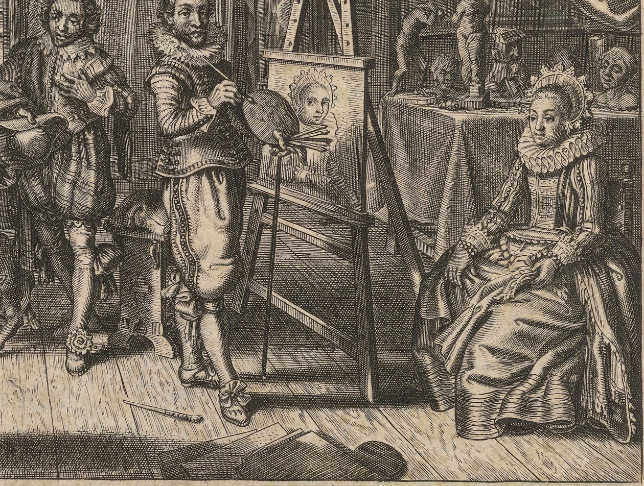 Stüdyoda ressam ve kadın model Houwelyck (dizi adı) by Adriaen Pietersz van de Venne