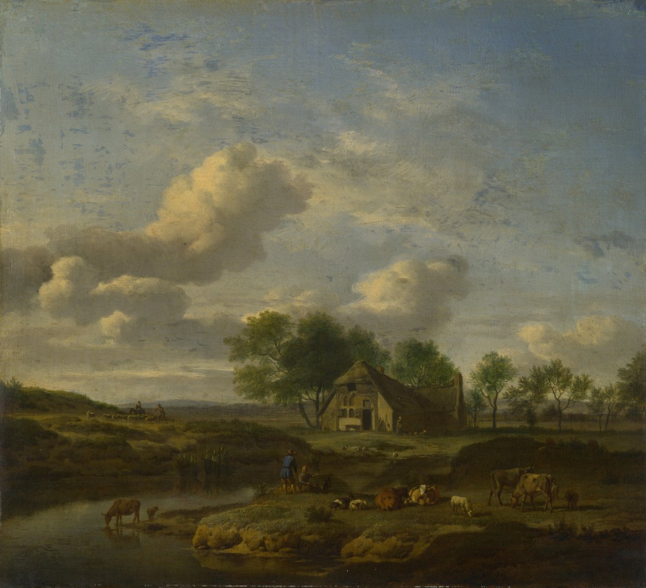 Dere Kenarında Çiftlik Manzarası, 1661 by Adriaen Velde van de