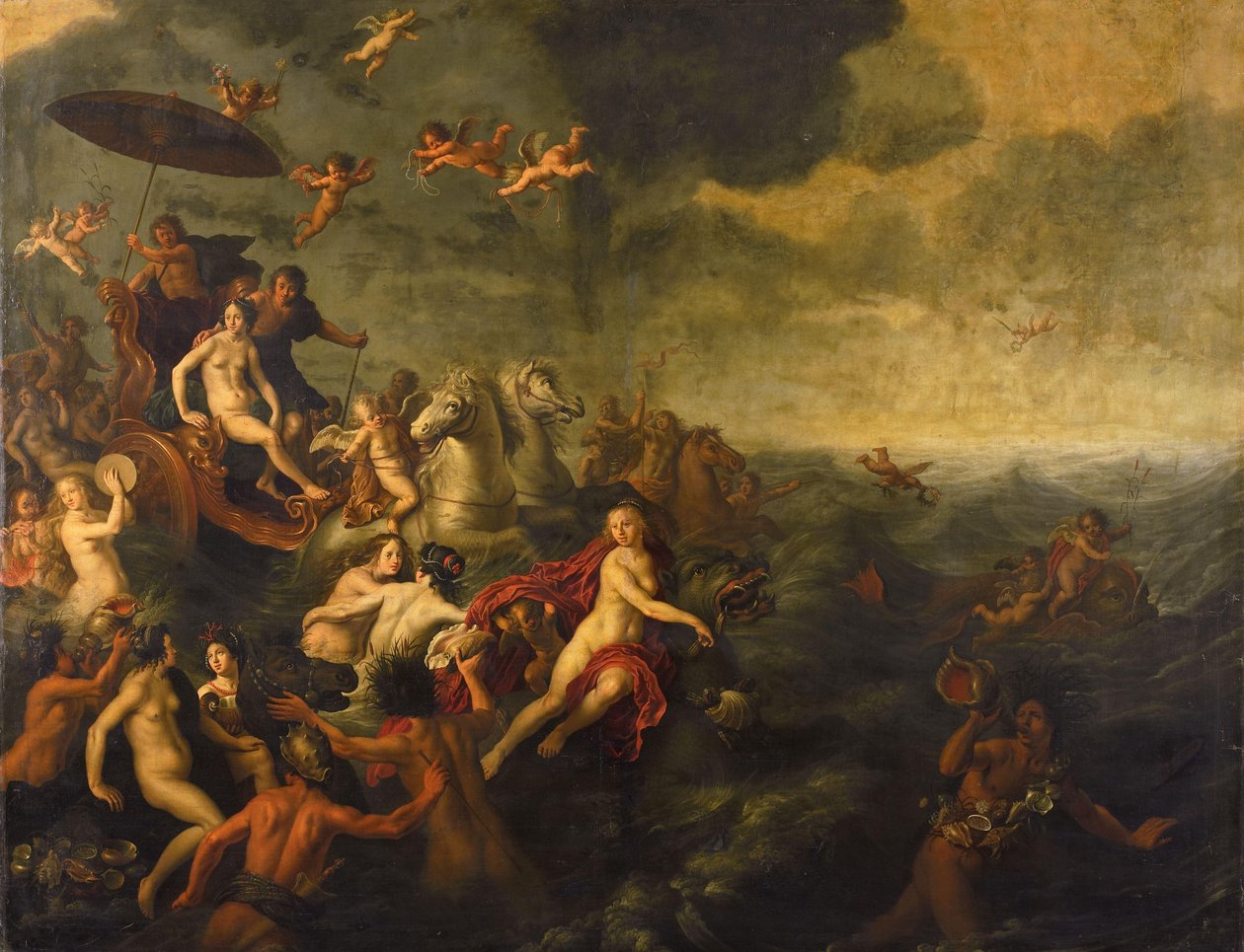 Galatea ve Acis (Ovid, Metamorphoses, kitap XIII) by Adriaen van Nieulandt (I)