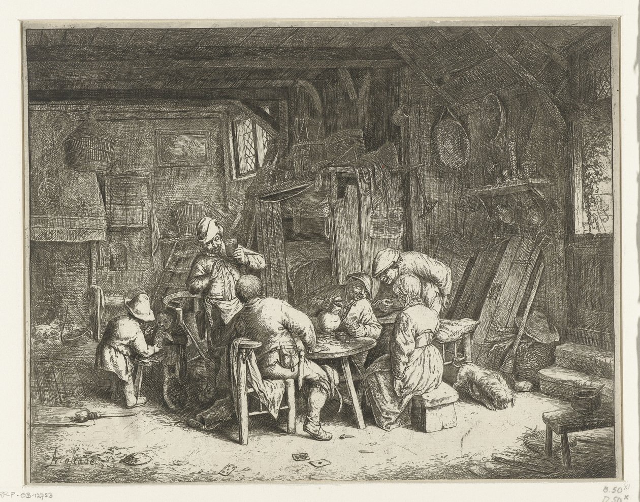 Bir handa yemek yetiştirmek Kahvaltı by Adriaen van Ostade
