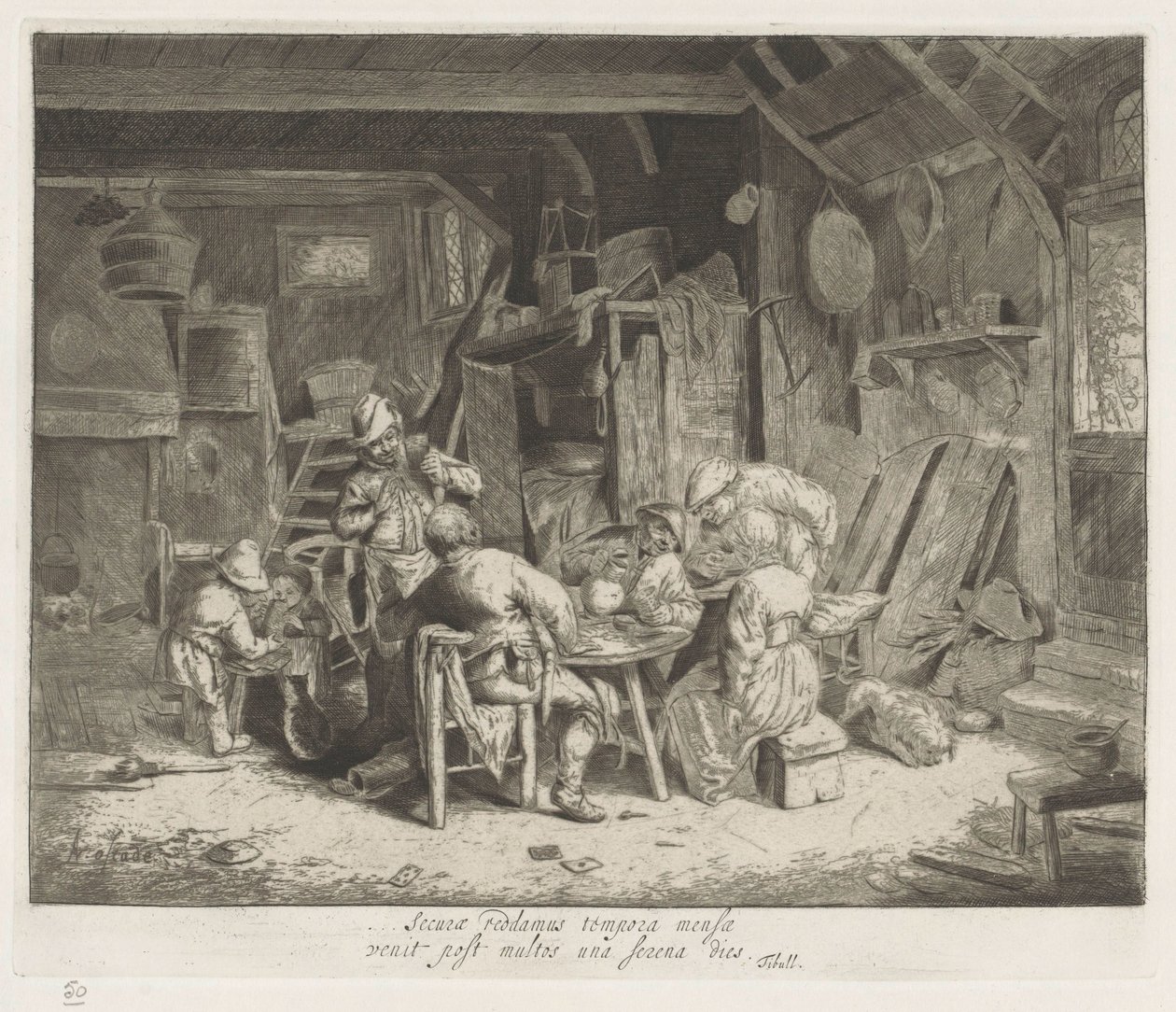 Bir handa yemek yetiştirmek by Adriaen van Ostade
