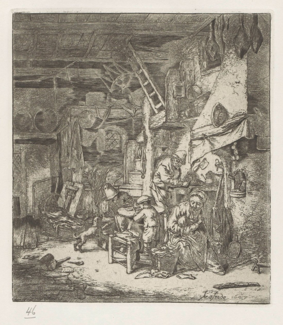 Çiftçi aile iç by Adriaen van Ostade