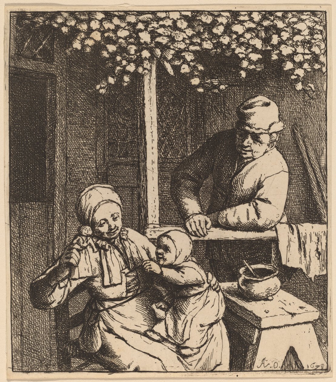 Bebek için Uzanan Çocuk by Adriaen van Ostade