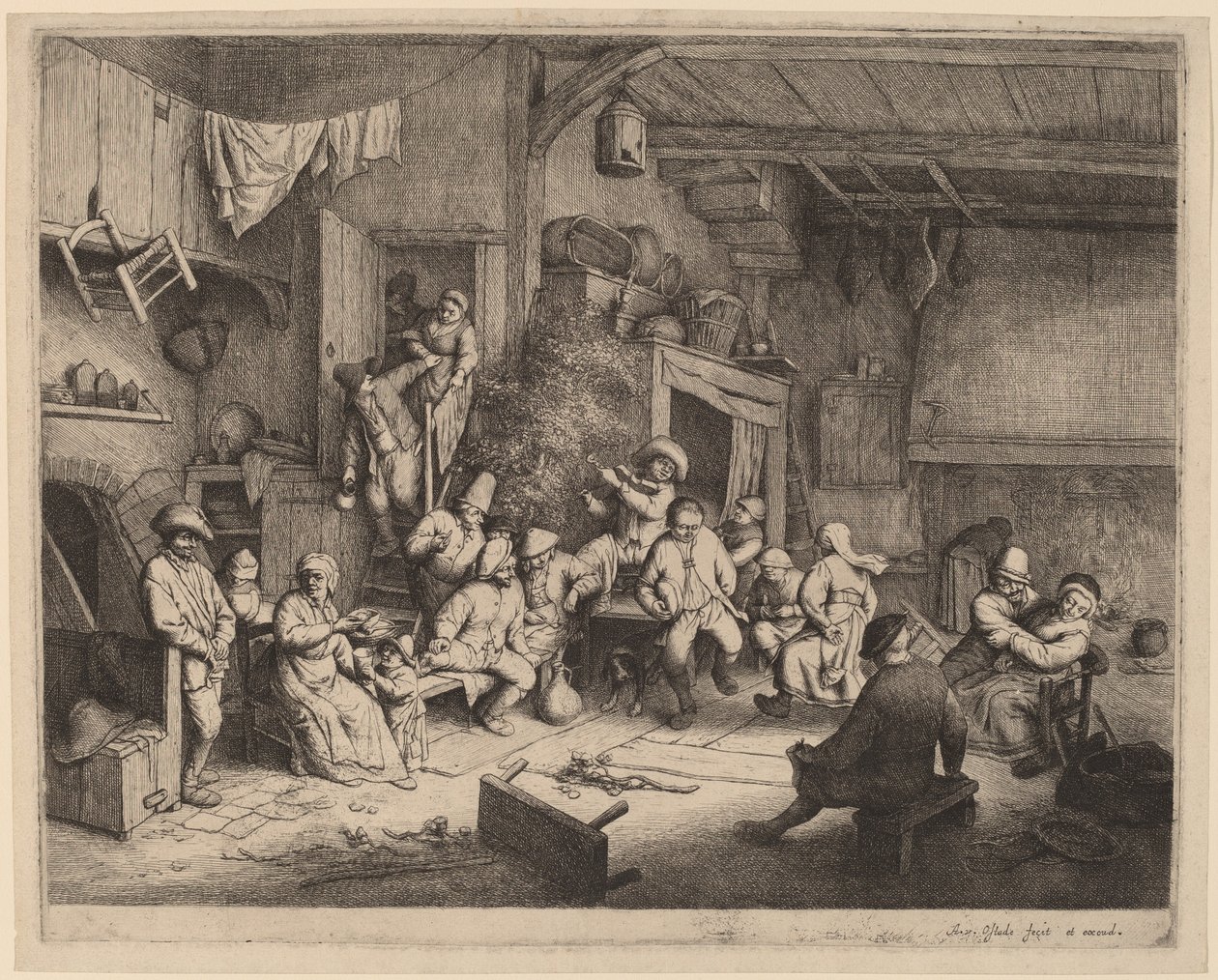 Bir Tavernada Dans Edin by Adriaen van Ostade
