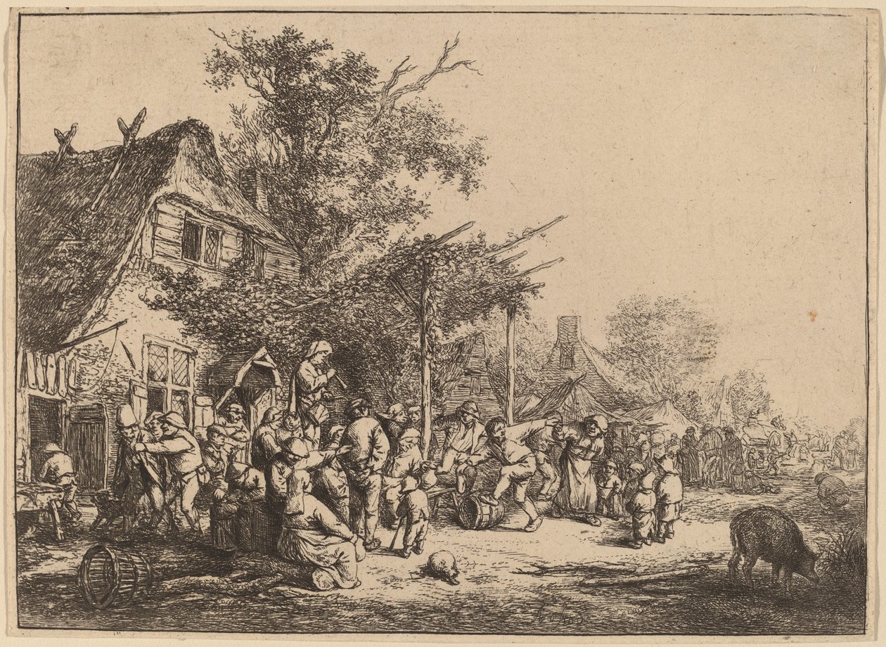 Kafes altında dans et by Adriaen van Ostade
