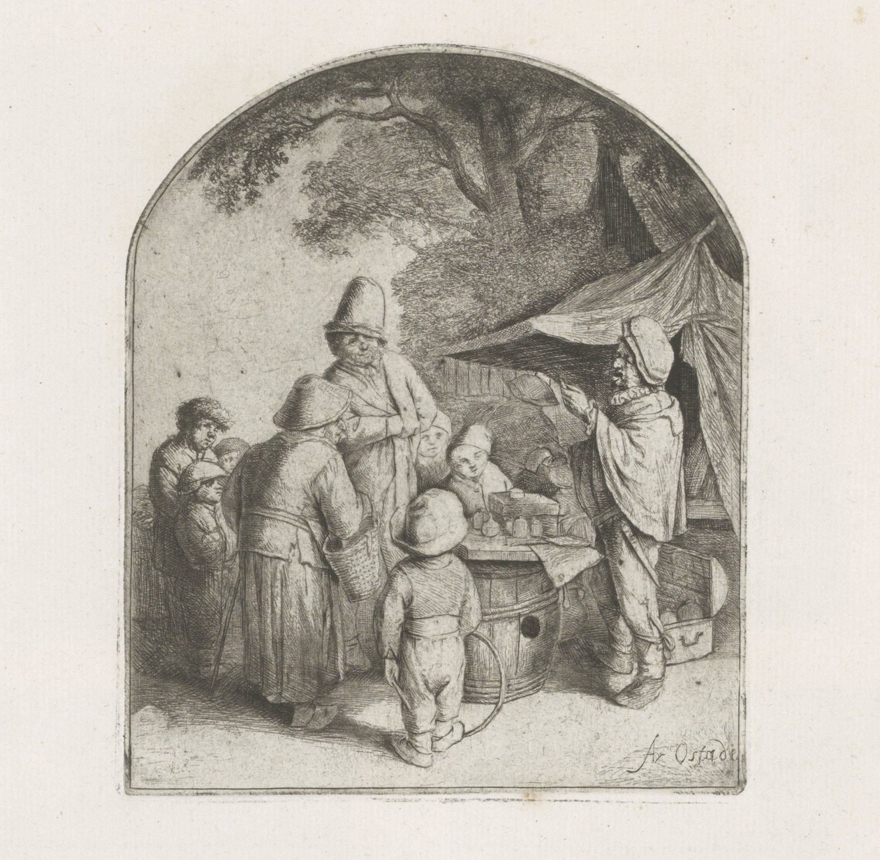 Bir şarlatan tezgahındaki rakamlar by Adriaen van Ostade